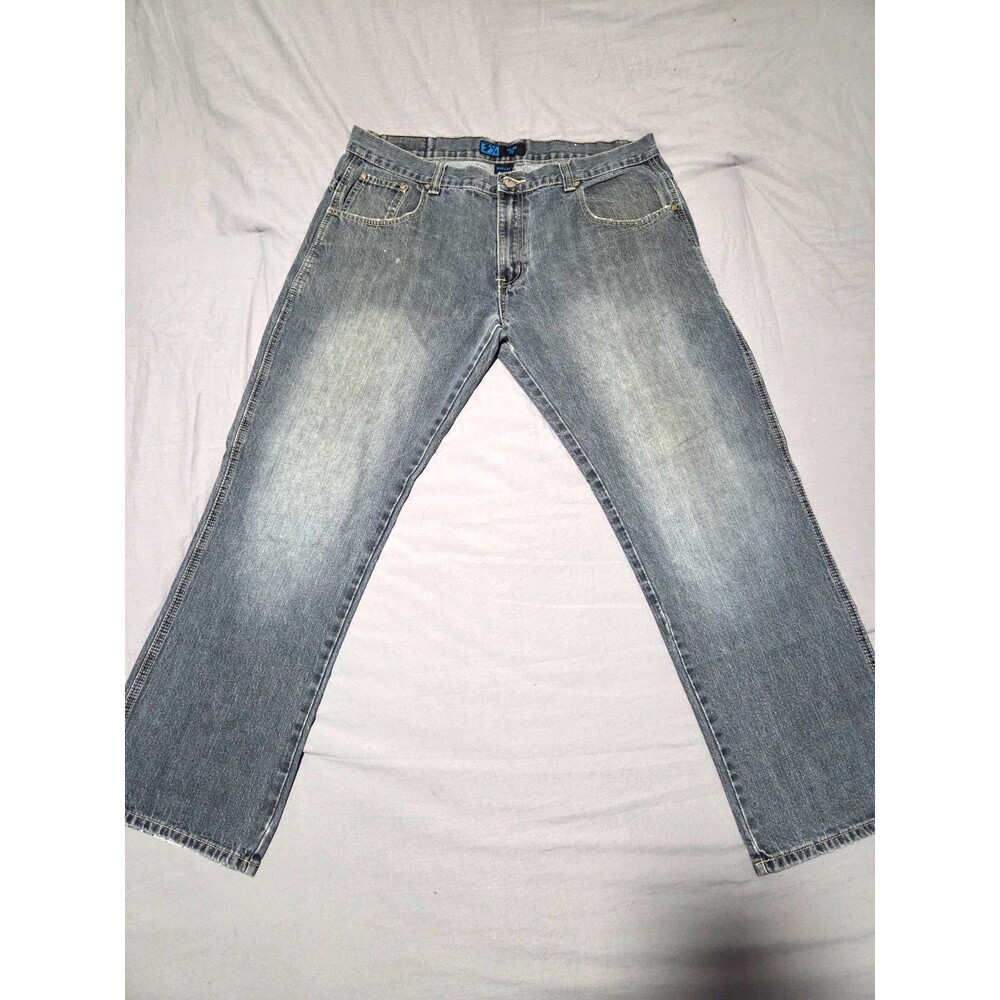 3% Denim Company Mens Slim Fit Jeans Size 40x32 Gray Faded Y2K Streetwear